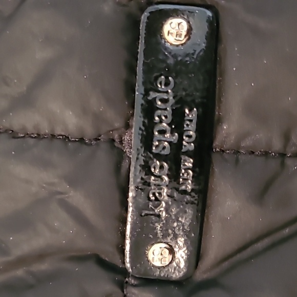 Kate Spade Black Nylon Patent Leather Quilted Puffer Top Handle Shoulder Bag - Picture 2 of 16